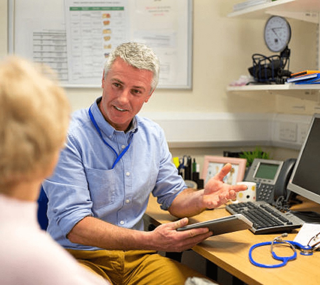A veteran speaking with a clinician by telehealth